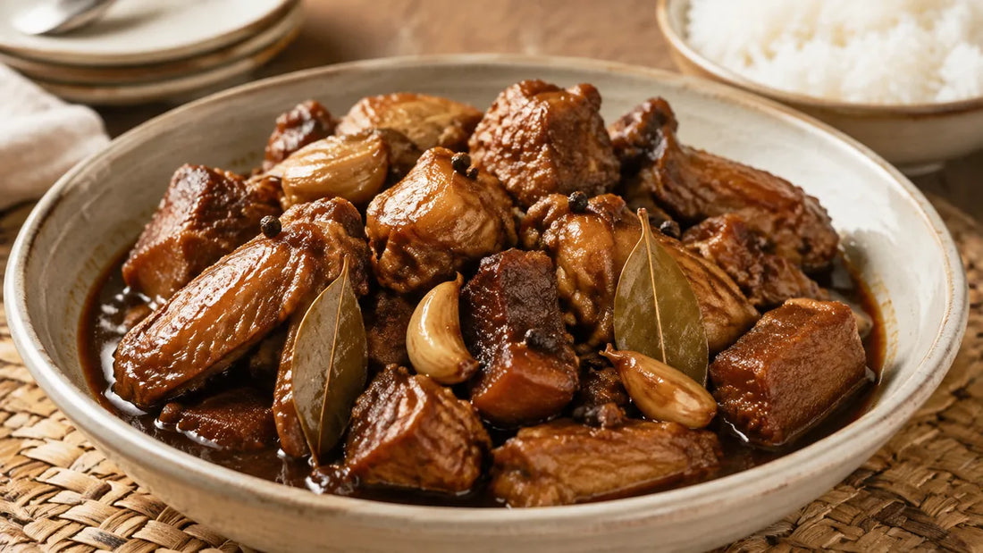 Adobo Recipe and Complete Ingredients finished dish by Aling Gemma